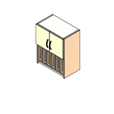 obraz dla 2 Door Vertical Slots Laminate Wall Cabinet
