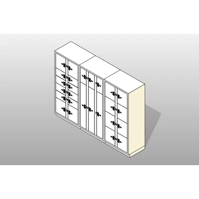 3 Columns-26 Total Openings Steel Evidence Locker için görüntü