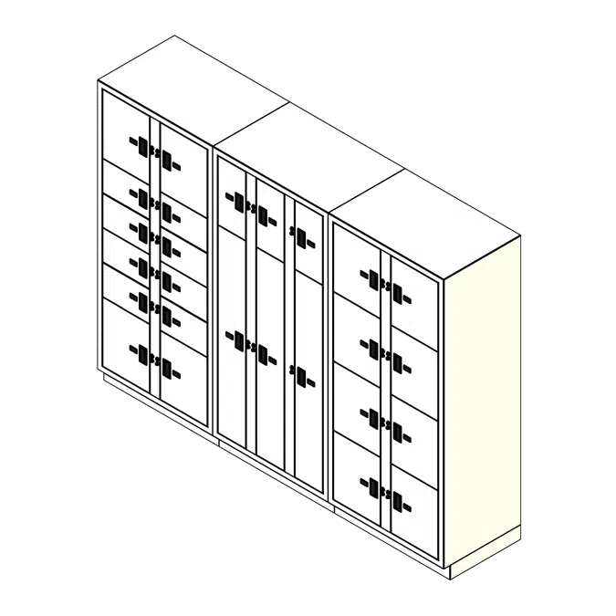 3 Columns-26 Total Openings Steel Evidence Locker