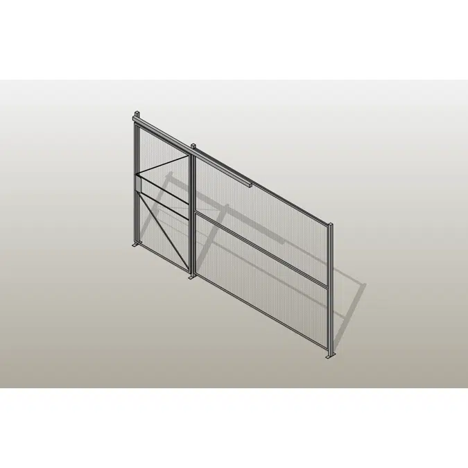 15LF - 4' Sliding Door 1 Sided Wire Partition