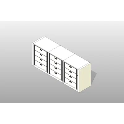 Image for Legal-3 Cabinets-4 Tier-Drawers Steel Rotary File