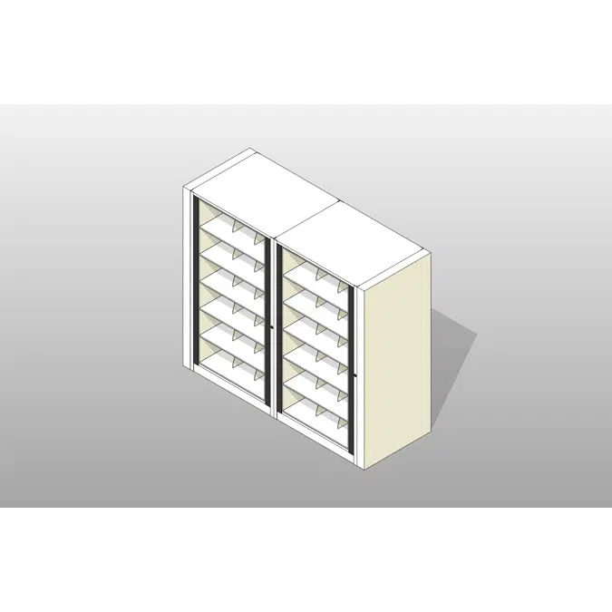 Legal-2 Cabinets-6 Tier-Shelves Steel Rotary File