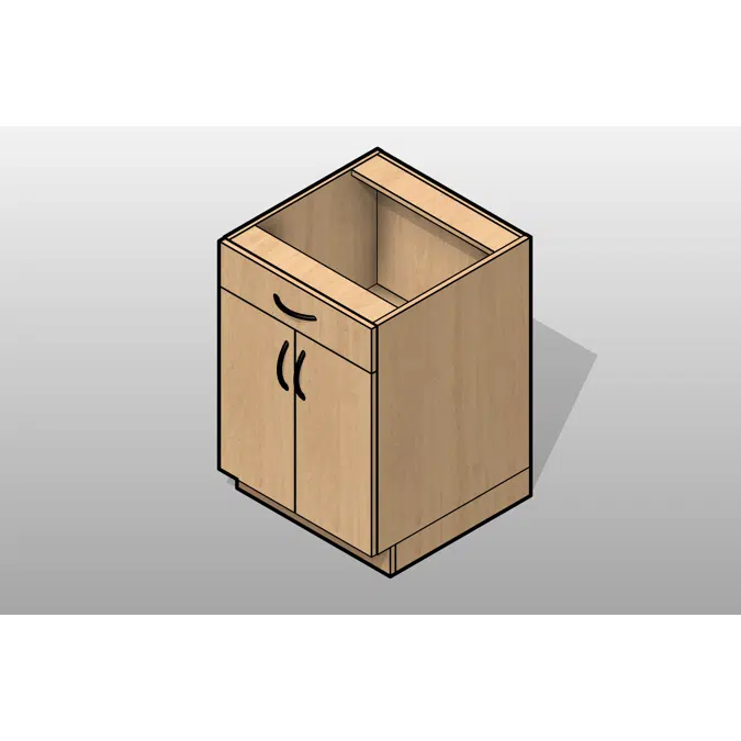 2 Door 1 Drawer Laminate Base Cabinet