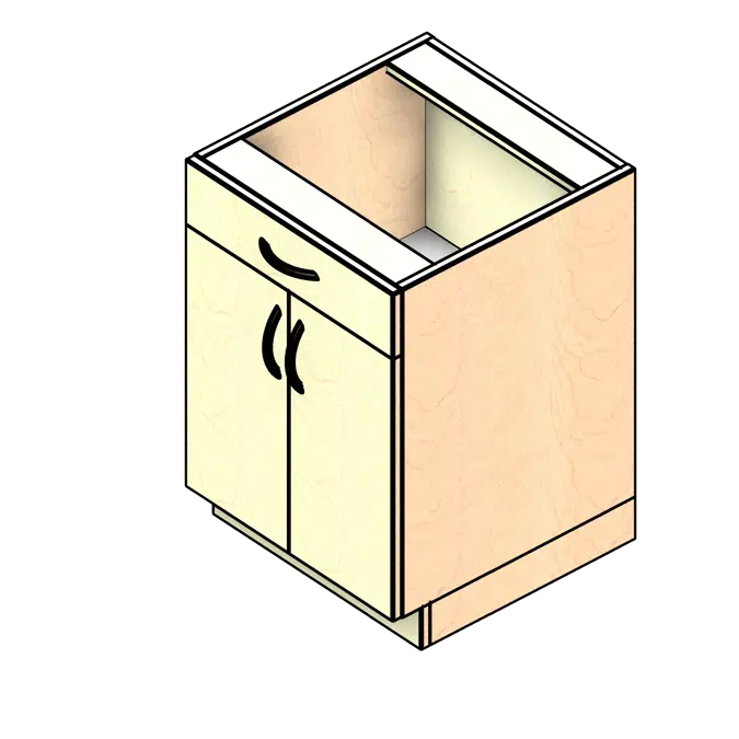 2 Door 1 Drawer Laminate Base Cabinet