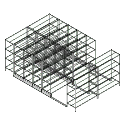 imagen para Bottom Track Mobile Shelving Wire Shelving