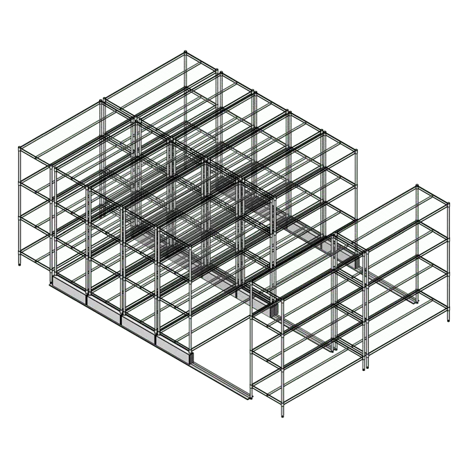 Bottom Track Mobile Shelving Wire Shelving