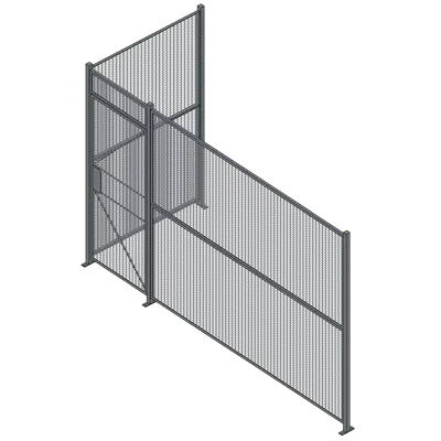 imazhi i 19LF - 3' Single Hinged Door 2 Sided Wire Partition