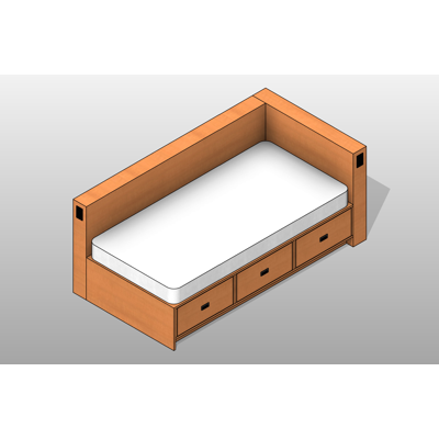 imagem para Bed w/ Custom Sideboard Laminate Firehouse Furniture