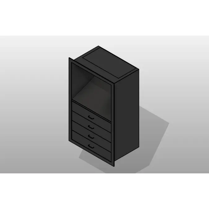 Worksurface with Drawers - Recessed Surgical Storage Cabinets