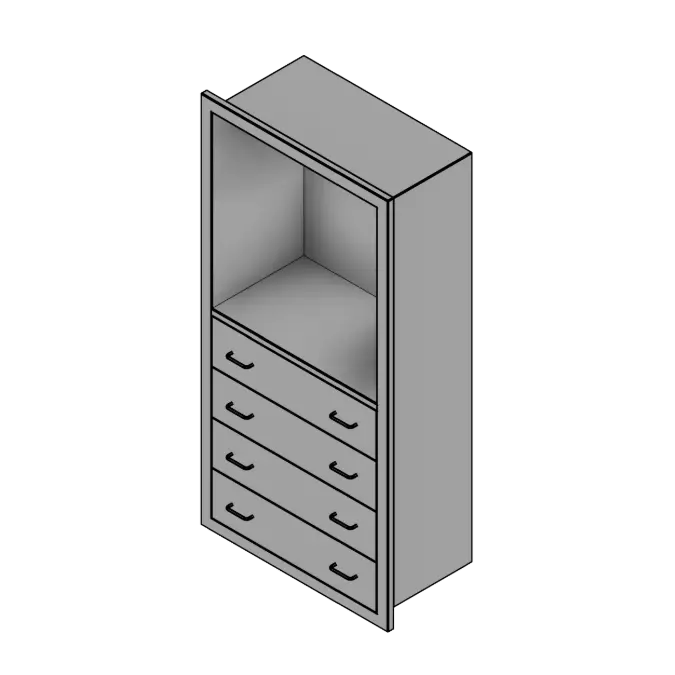 Worksurface with Drawers - Recessed Surgical Storage Cabinets