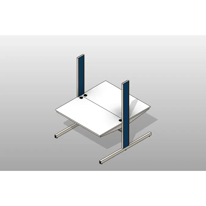 Column Based Powder Coated Steel Workstation