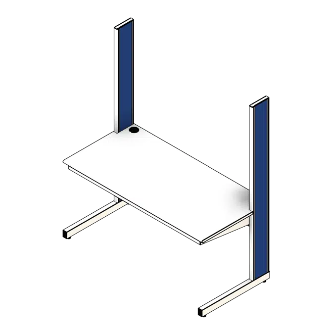 Column Based Powder Coated Steel Workstation