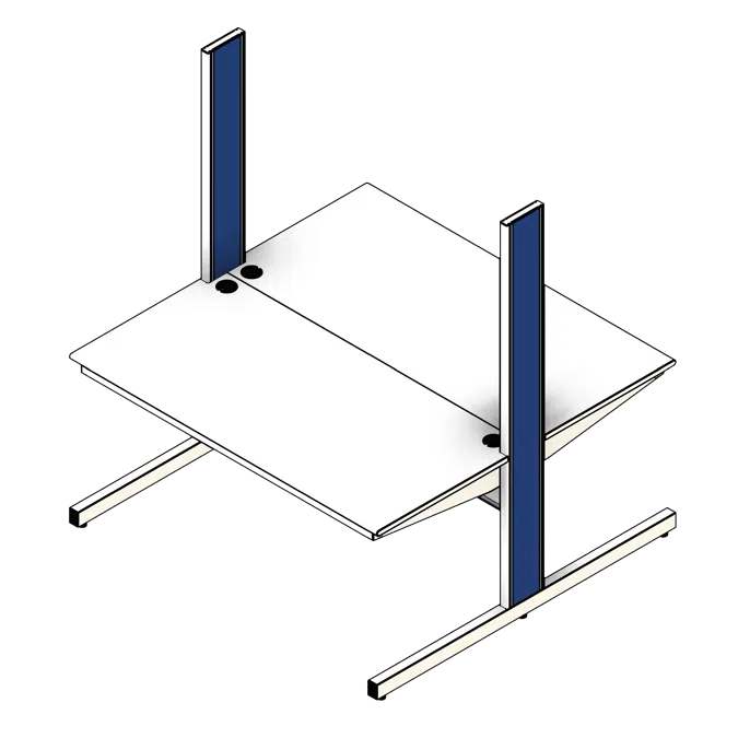 Column Based Powder Coated Steel Workstation