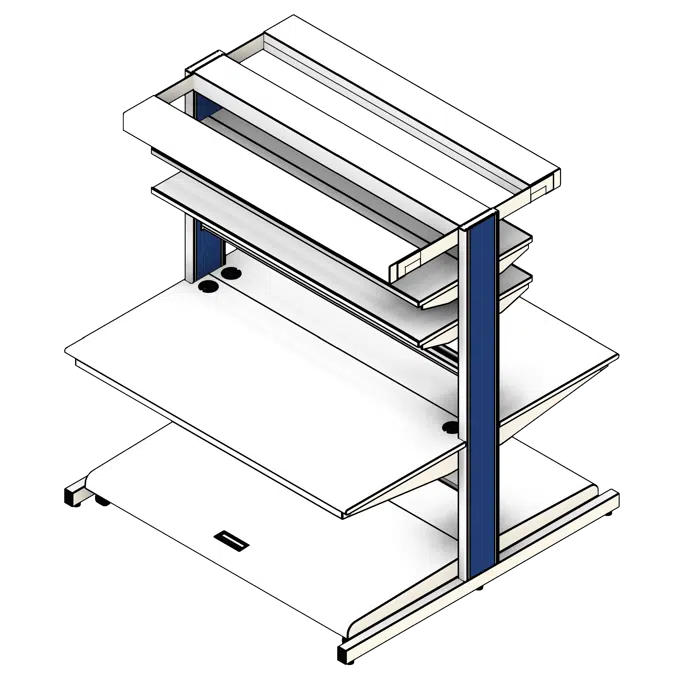 Column Based Powder Coated Steel Workstation