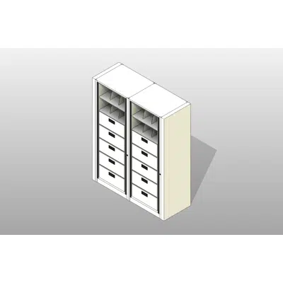 Letter-2 Cabinets-7 Tier-Drawers Steel Rotary File 이미지