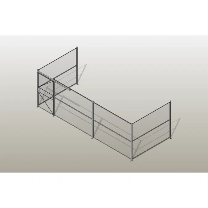 45LF - 4' Sliding Door 3 Sided Wire Partition