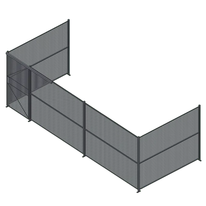 45LF - 4' Sliding Door 3 Sided Wire Partition