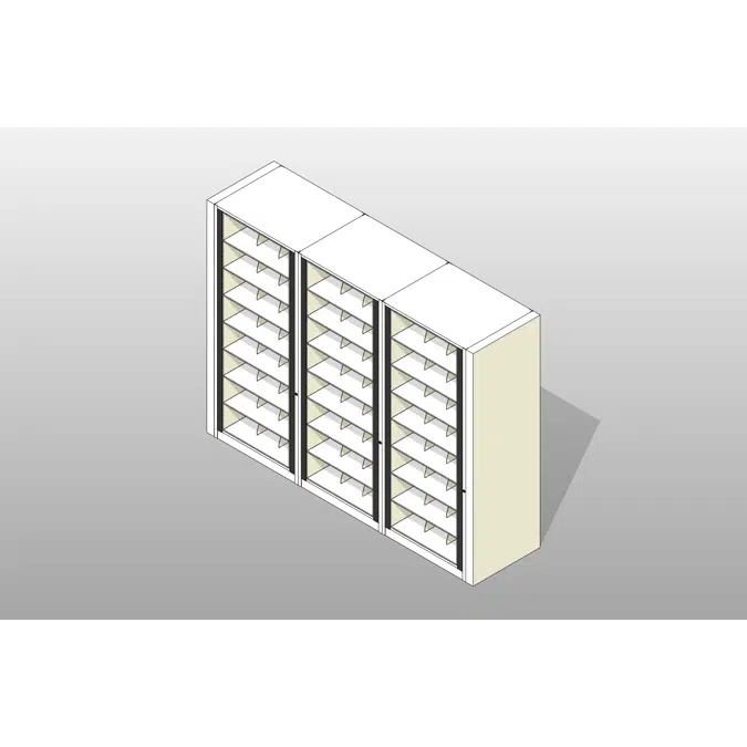 Legal-3 Cabinets-8 Tier-Shelves Steel Rotary File