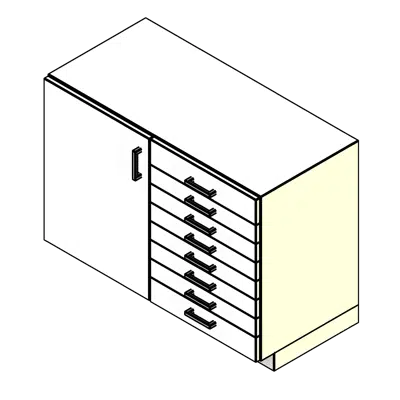 Image pour Door with Stack Drawers Steel Lab Base Cabinet