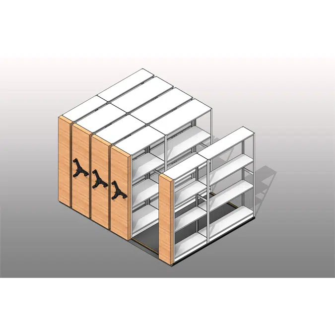 BIM objects Free download! Low Profile 4 Post High Density Shelving
