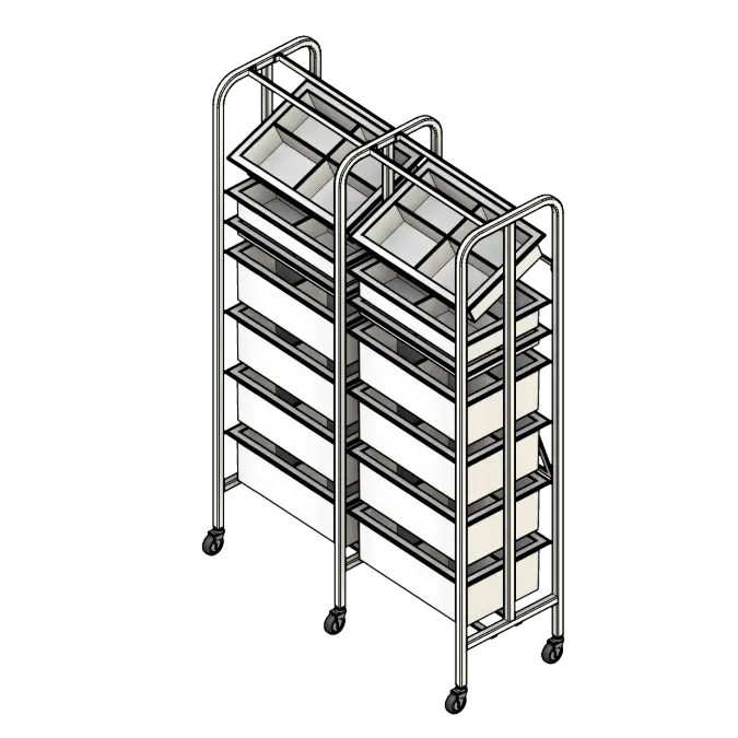 BIM objects - Free download! Medical Supply Storage Rack | BIMobject