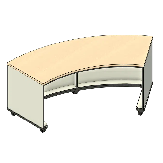 Curved Mobile Laminate Circulation Desk