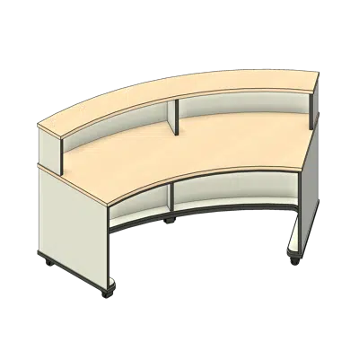 Curved Mobile Laminate Circulation Desk için görüntü