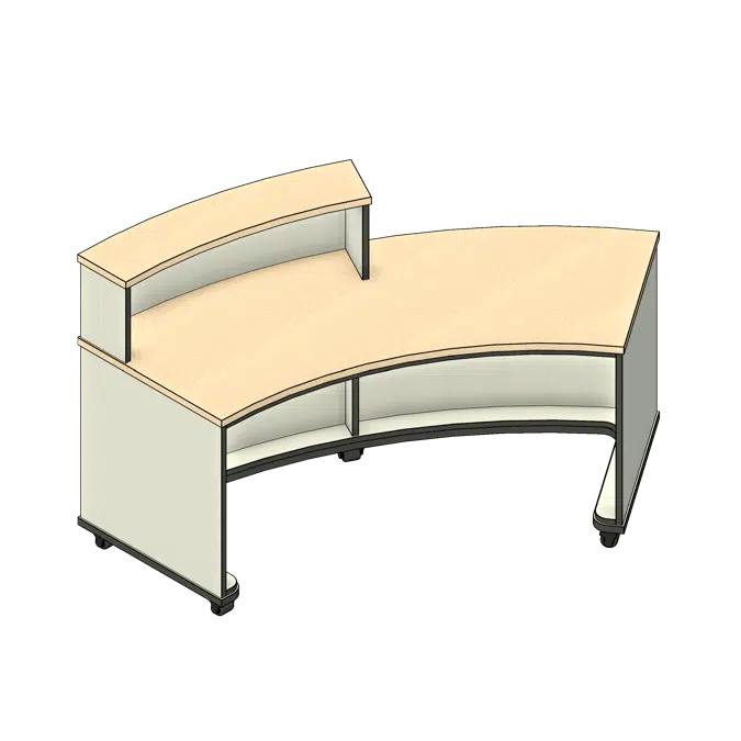 Curved Mobile Laminate Circulation Desk