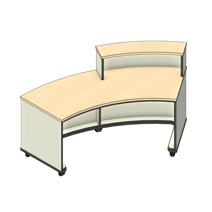 Curved Mobile Laminate Circulation Desk