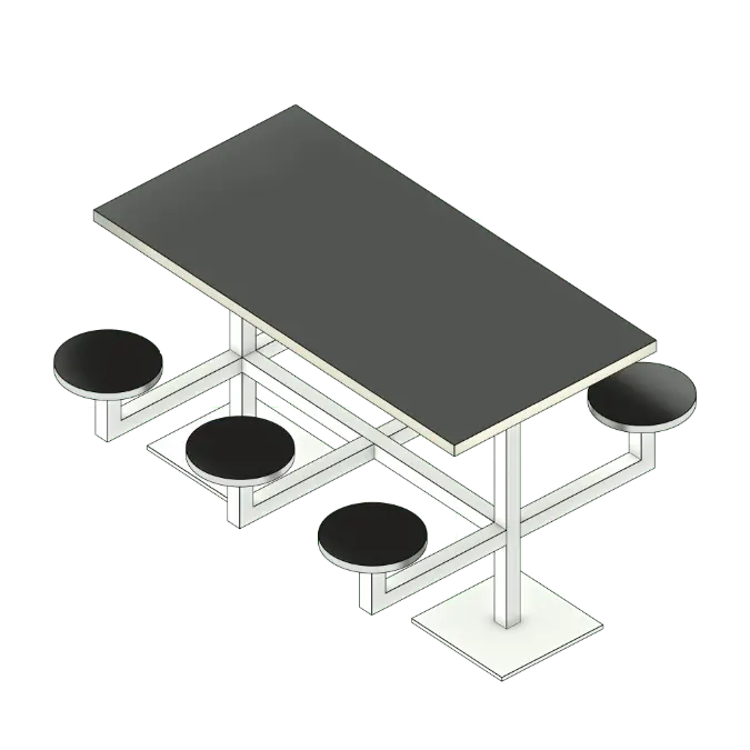 BIM objects - Free download! Cafeteria Detention Table | BIMobject