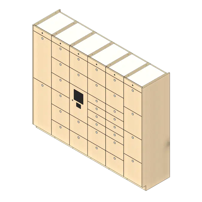BIM objects - Free download! 36 Total Openings Laminate Smart Locker ...