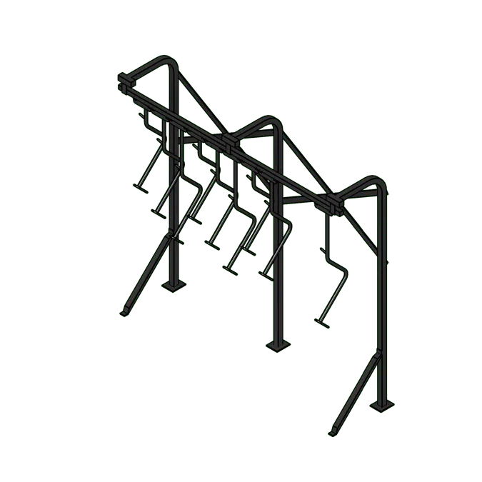 Sliding Hook - Floor Mount Steel Bike Rack