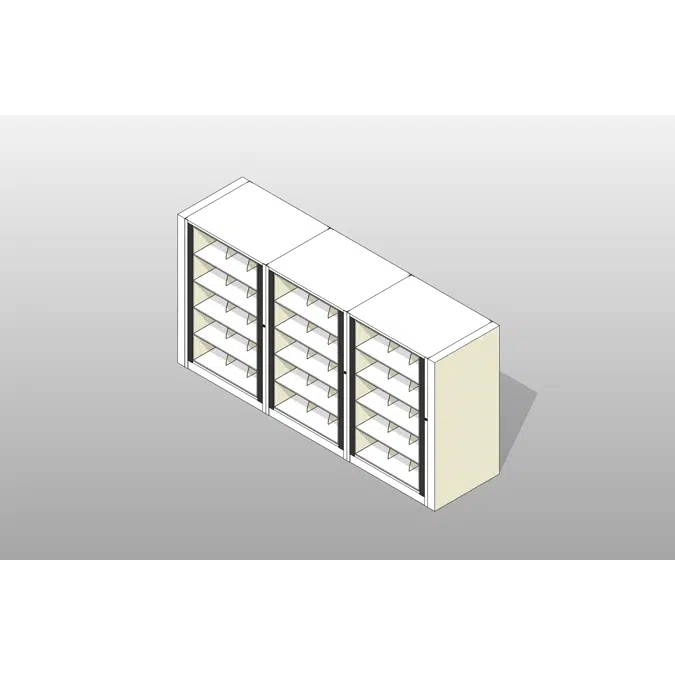 Legal-3 Cabinets-5 Tier-Shelves Steel Rotary File