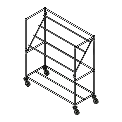 Imagem para Sterile Wrap Cart Wire Shelving}