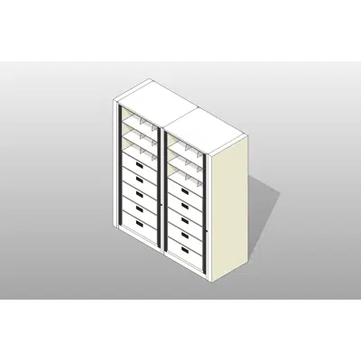 Image pour Legal-2 Cabinets-8 Tier-Drawers Steel Rotary File