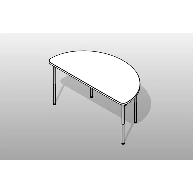 BIM objects - Free download! Half Circle Table Classroom Table | BIMobject