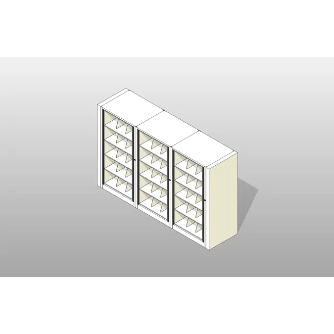 Letter-3 Cabinets-5 Tier-Shelves Steel Rotary File