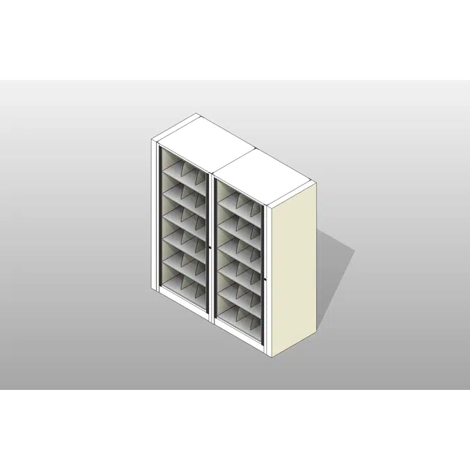 Letter-2 Cabinets-6 Tier-Shelves Steel Rotary File