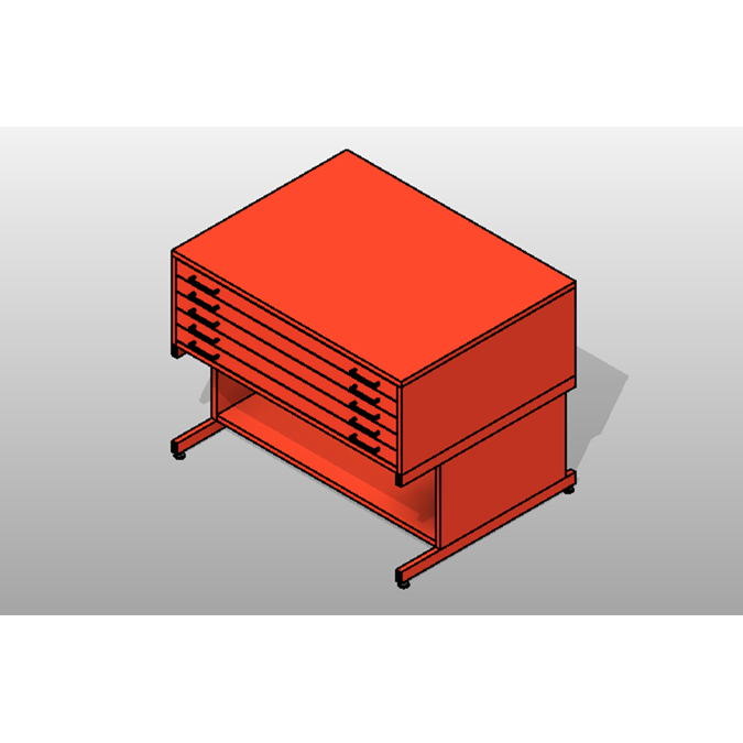 BIM objects Free download! Flat Drawers Blueprint Storage BIMobject