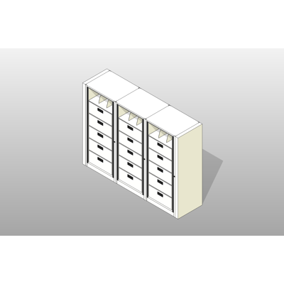 Image for Letter-3 Cabinets-6 Tier-Drawers Steel Rotary File