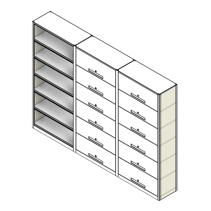 Flip Up File Doors 4 Post Shelving