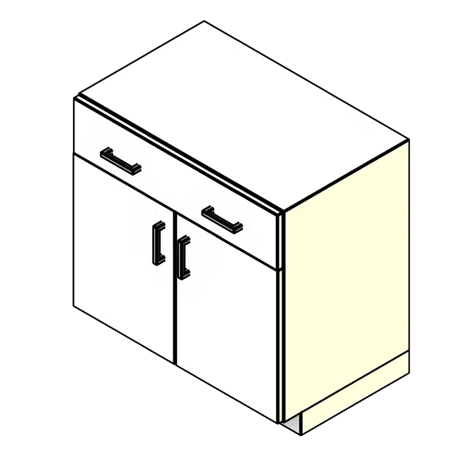 Drawers and Doors Steel Lab Base Cabinet
