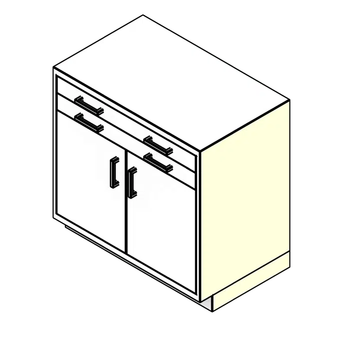 Drawers and Doors Steel Lab Base Cabinet