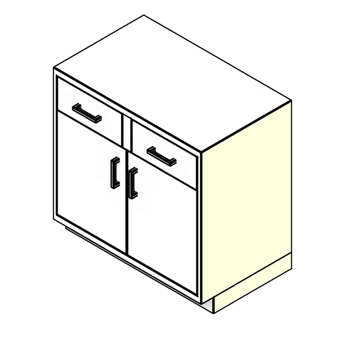 Drawers and Doors Steel Lab Base Cabinet