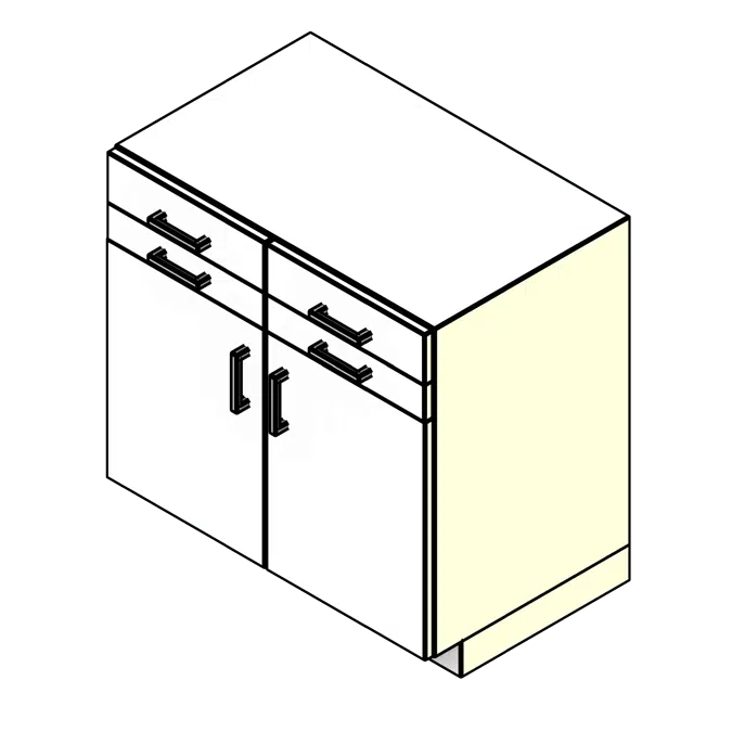 Drawers and Doors Steel Lab Base Cabinet