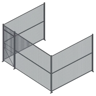 obraz dla 34LF - 3' Single Hinged Door 3 Sided Wire Partition