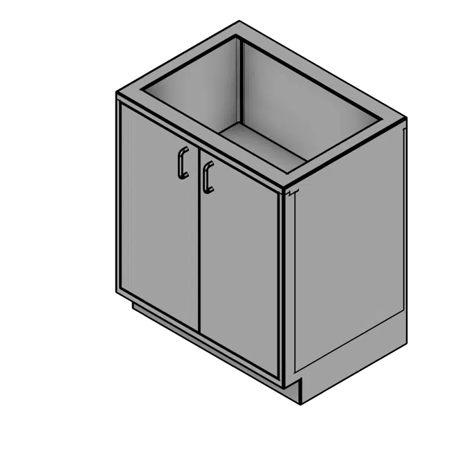 2 Door Stainless Steel Base Cabinet