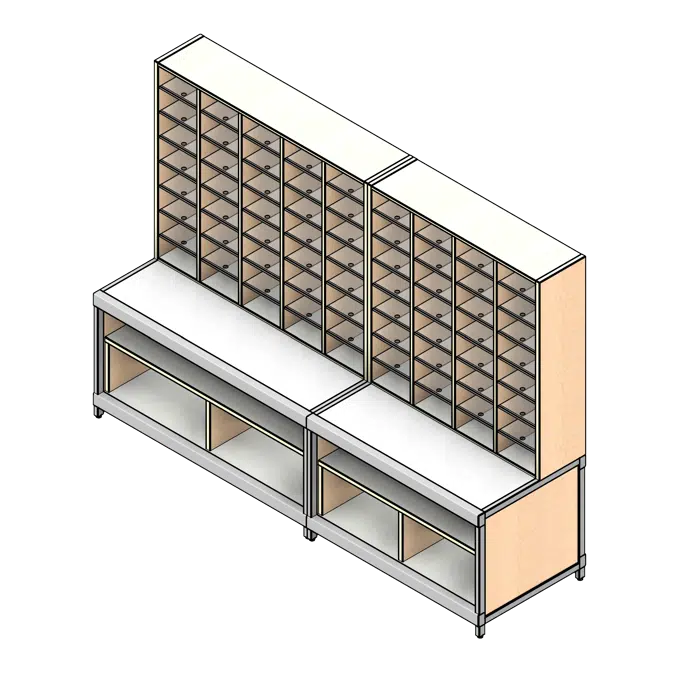 BIM objects - Free download! 09' Wide - Option 06 Mail Room | BIMobject