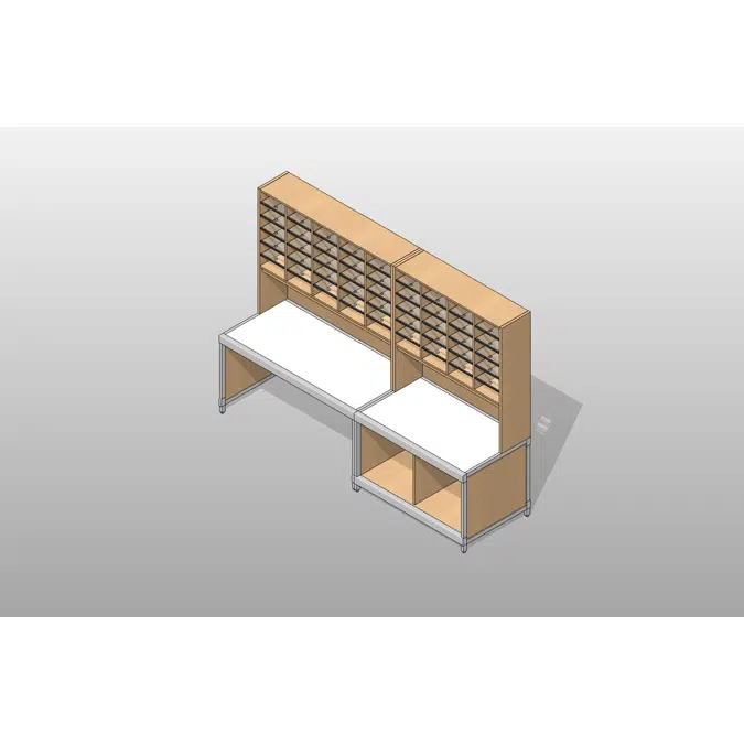 BIM objects - Free download! 09' Wide - Option 01 Mail Room | BIMobject