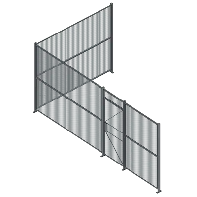 Image pour 29LF - 3' Single Hinged Door 2 Sided Wire Partition